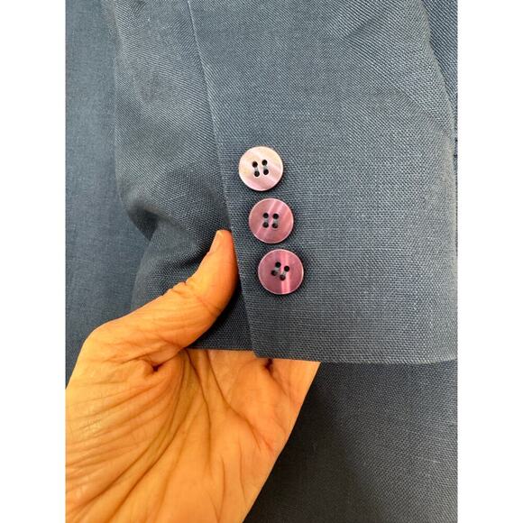 Vintage 100% Linen Single Breasted Lined Blazer Jacket Classic - Women's Size 10 - Picture 8 of 10